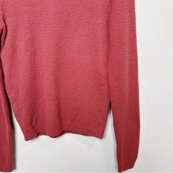 Aritzia Womens Medium Maxwell Hush Knit Chenille Turtleneck Sweater Cider Pink - Picture 6 of 15